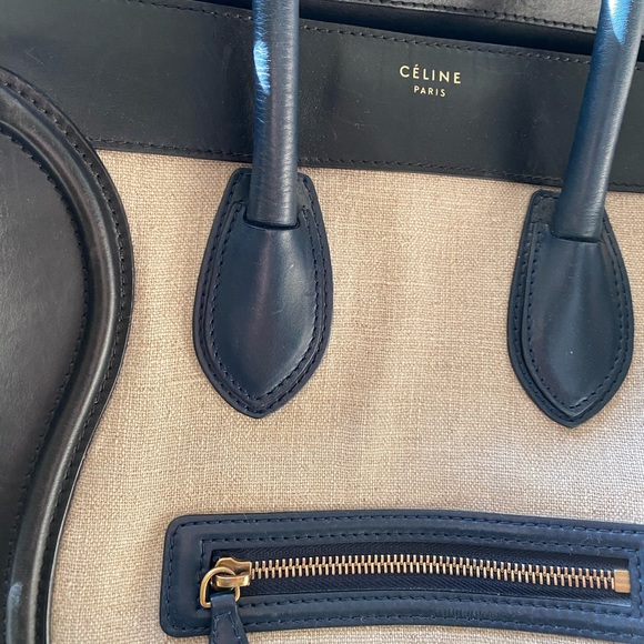 CELINE Linen & Calfskin Tri-Color Phantom Tote Bag - Picture 8 of 8